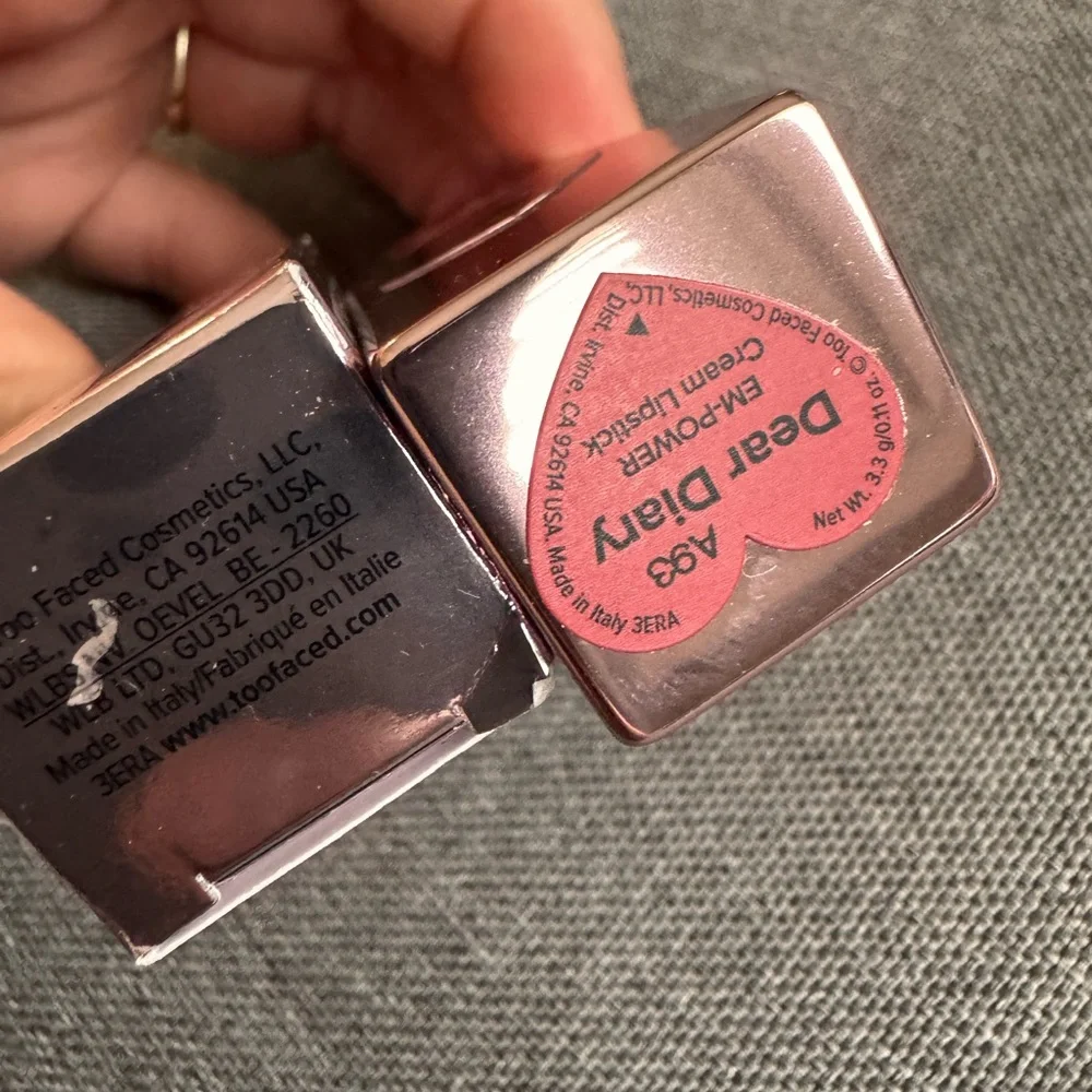 Too Faced Lady Bold Lipstick in dear diary
